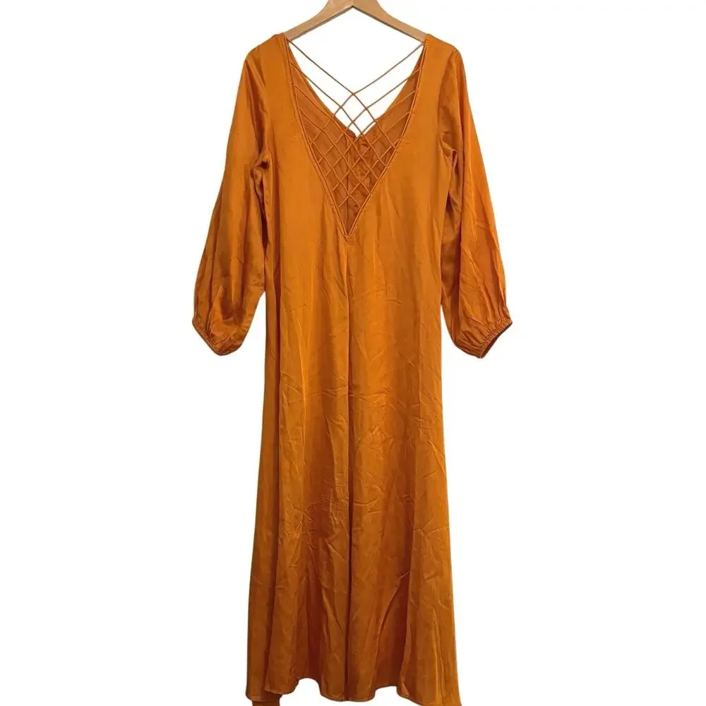 Free People Later Days Midi Dress Women’s Size 12 Wedding Resort Homecoming